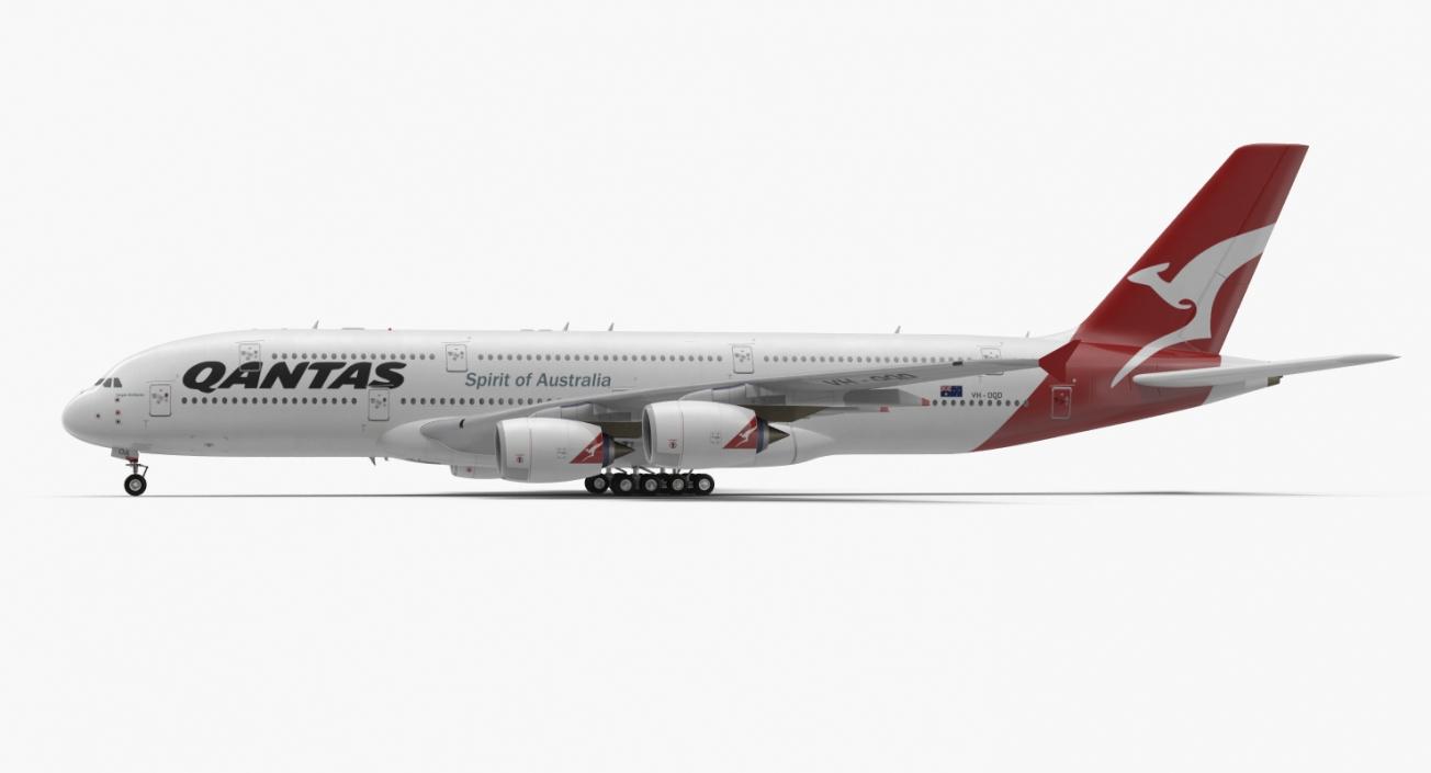 3D Airbus A380-1000 Qantas model